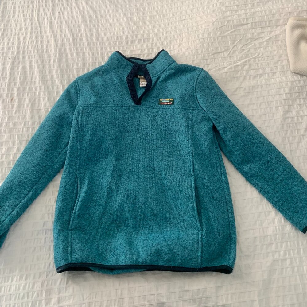 L.L Bean Fleece Quarter Button Up Sweater